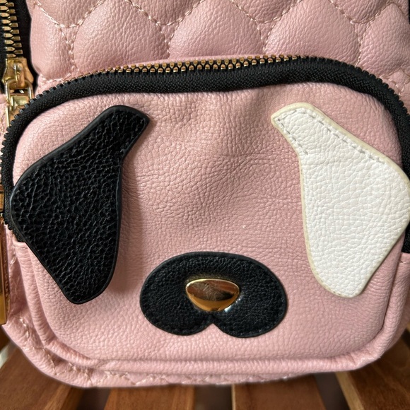 Betsey Johnson Pink Quilted Dog Mini Backpack purse - Picture 2 of 8